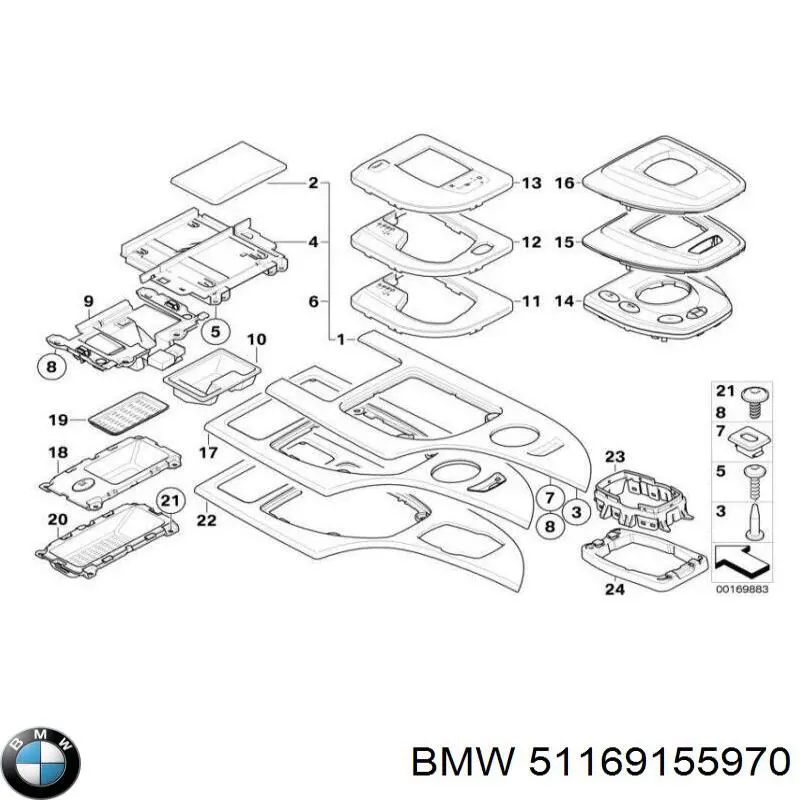 Кронштейн бампера переднего 51169155970 BMW