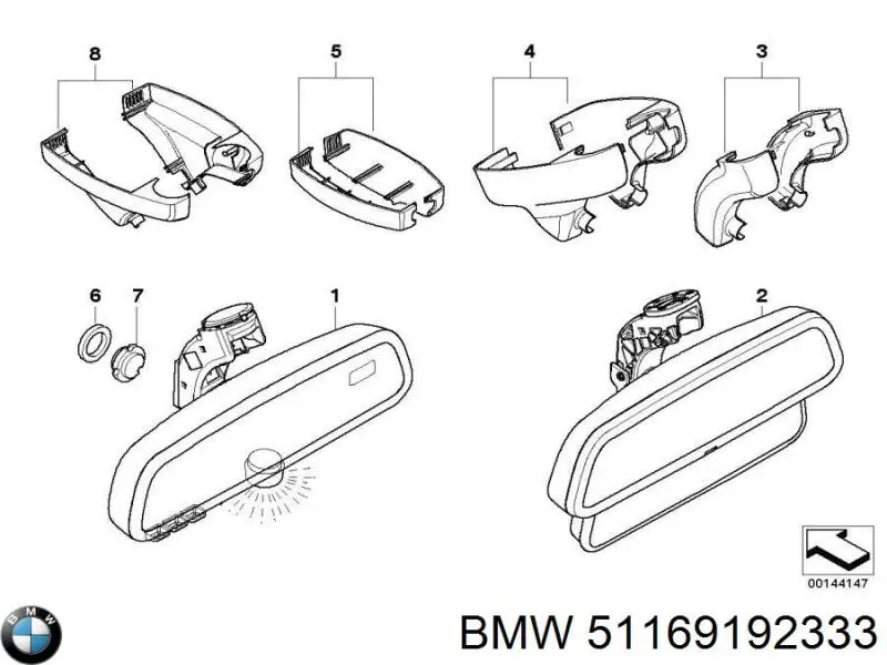 Зеркало салона 51169192333 BMW