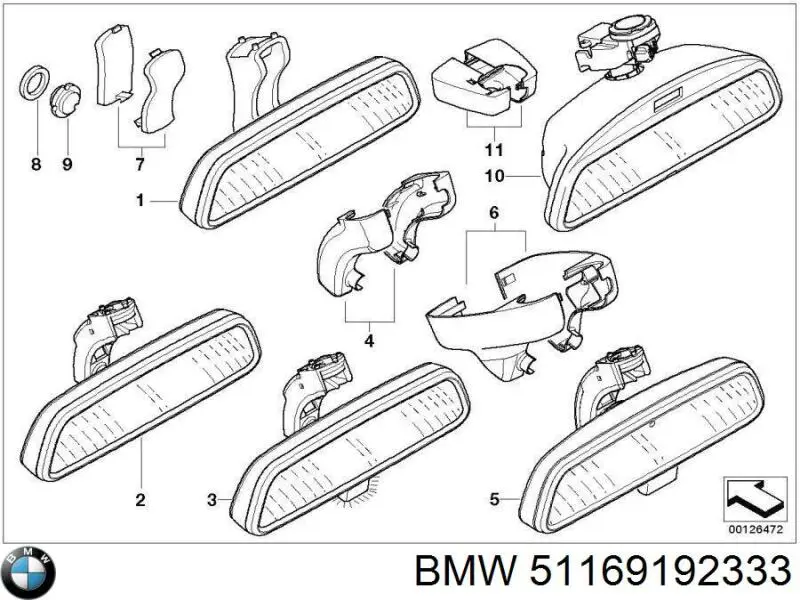  Зеркало заднего вида BMW X5 
