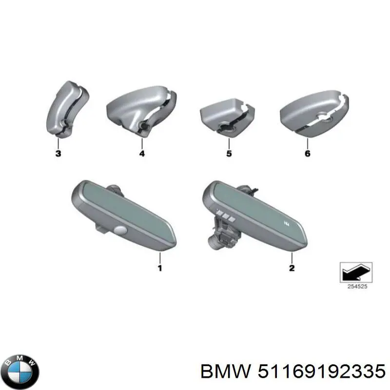 Купить 51169192335 BMW Зеркало салона авто