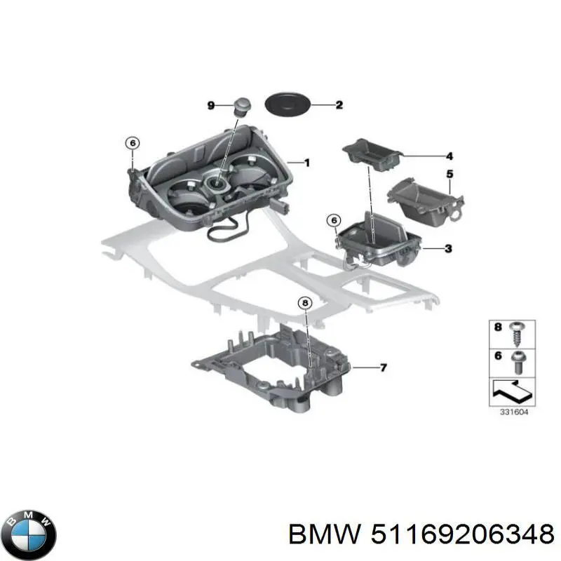 Пепельница центральной консоли BMW 51169206348 цена, от 22.80 USD