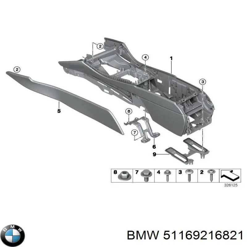 51169288913 BMW Консоль центральная панели управления