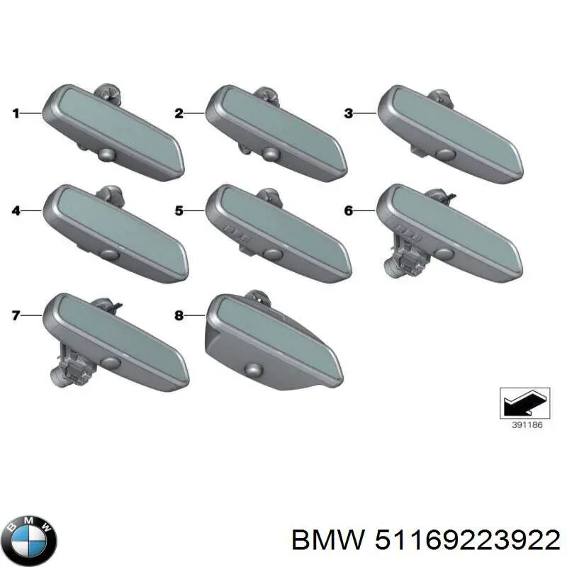 Зеркало салона 51169223922 BMW