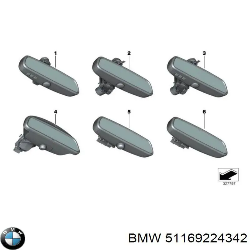 Зеркало салона внутреннее BMW 51169224342 цена, от 1156.24 USD