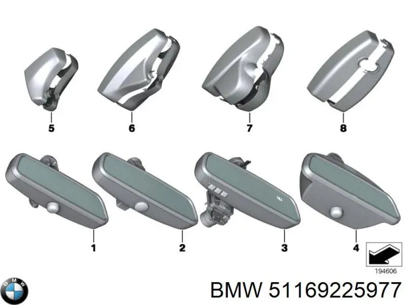 51169159114 BMW Зеркало заднего вида в салоне