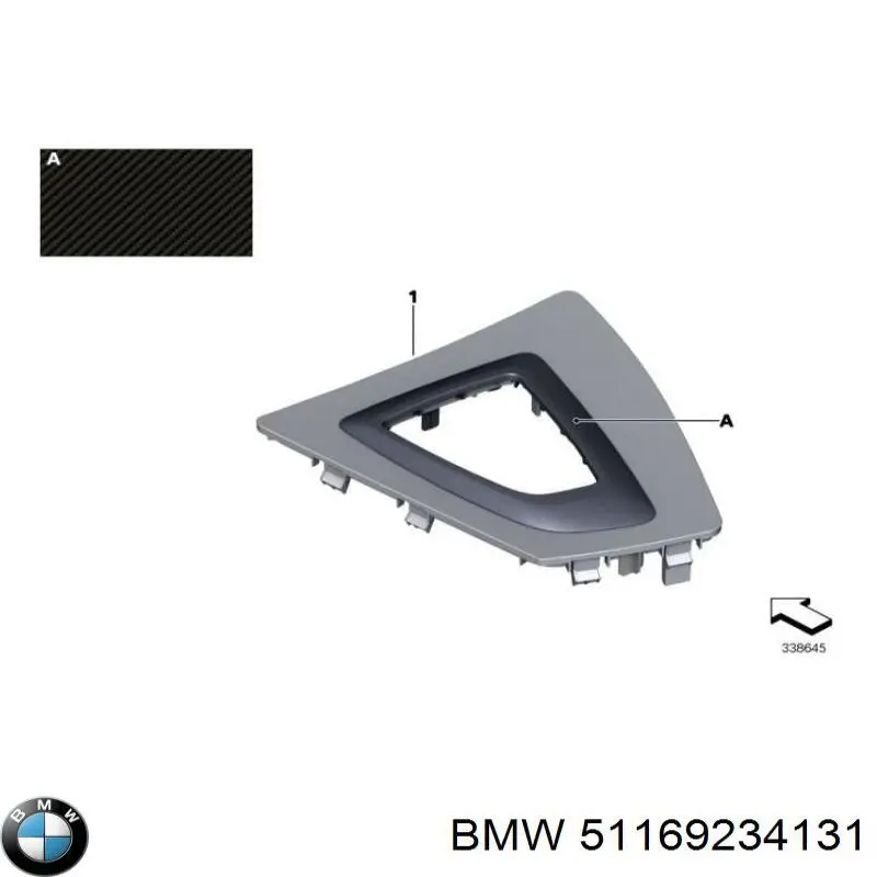 Накладка консоли рычага переключения передач АКПП 51169234131 BMW
