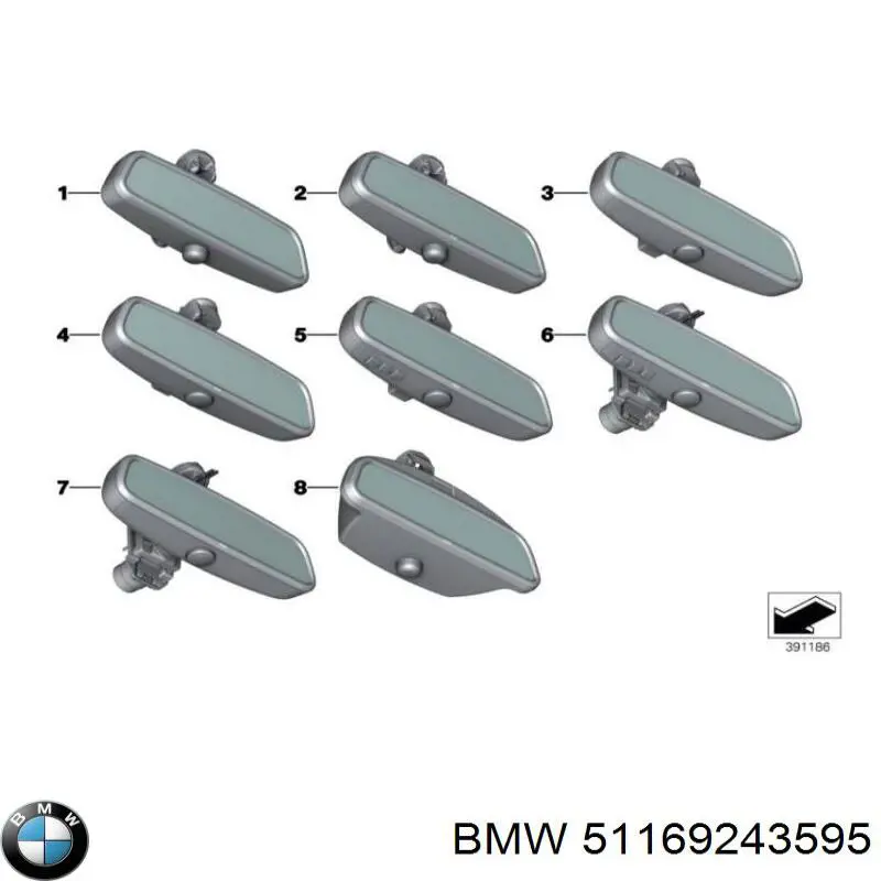 Espelho de salão interno para BMW 3 (F30, F80)