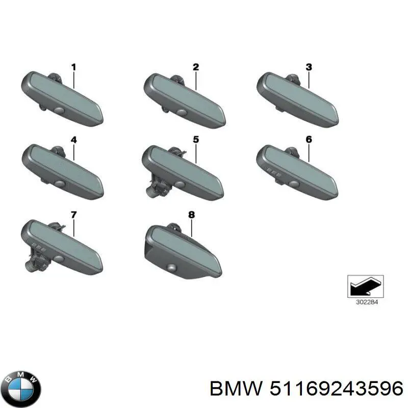 51169218231 BMW Зеркало заднего вида в салоне
