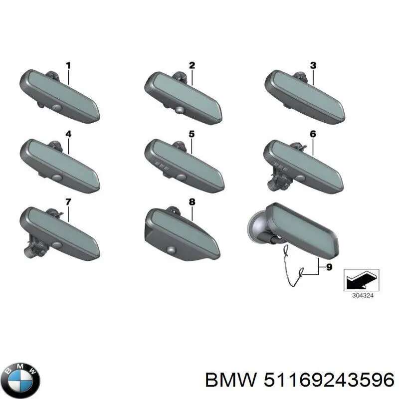 Купить 51169218231 BMW Зеркало салона авто