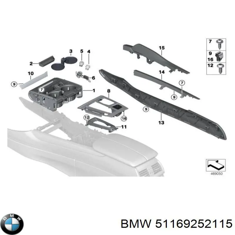 Купить 51169252115 BMW Молдинг заднего бампера