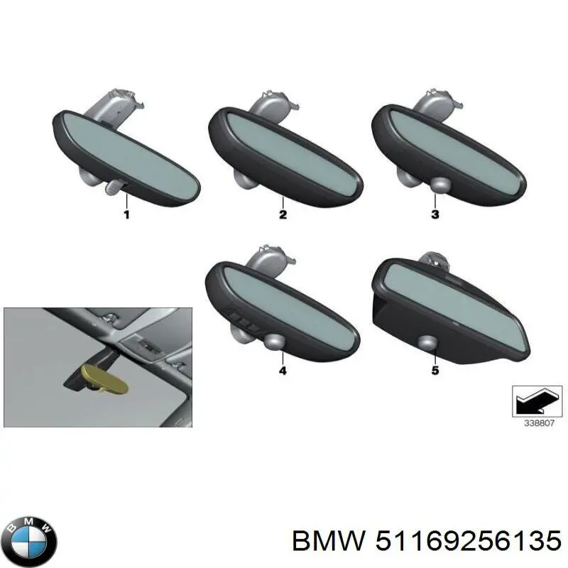 Зеркало салона внутреннее BMW 51169256135 цена, от 57.01 USD