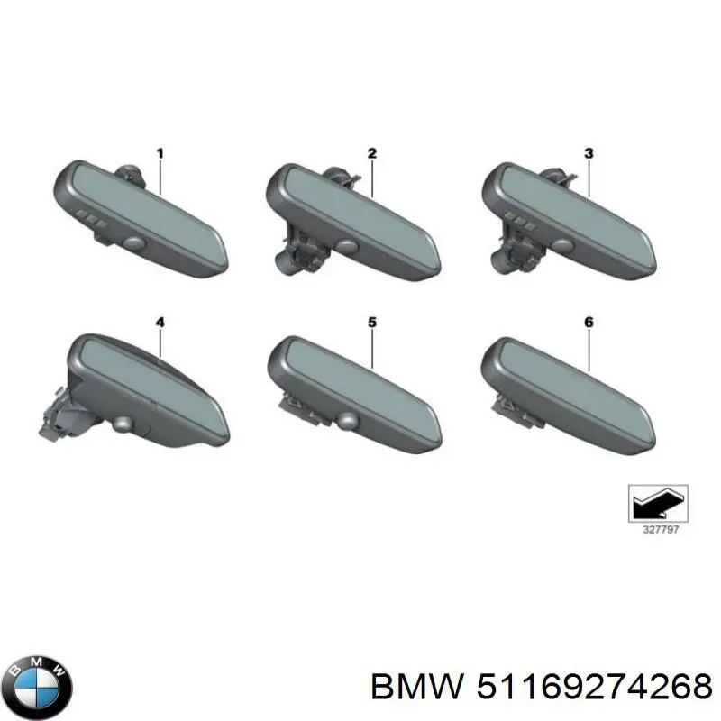 51169274268 BMW Зеркало заднего вида в салоне