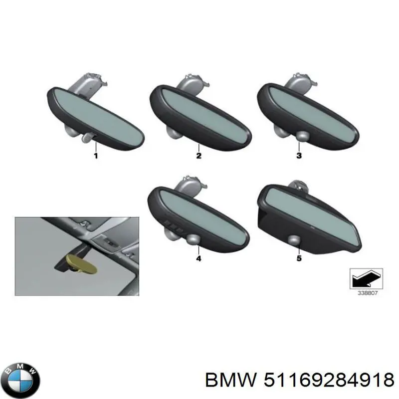 51169284918 BMW Зеркало заднего вида в салоне