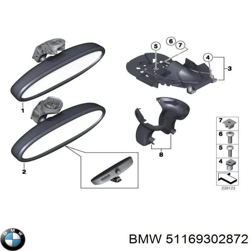 51169302872 BMW Зеркало заднего вида в салоне