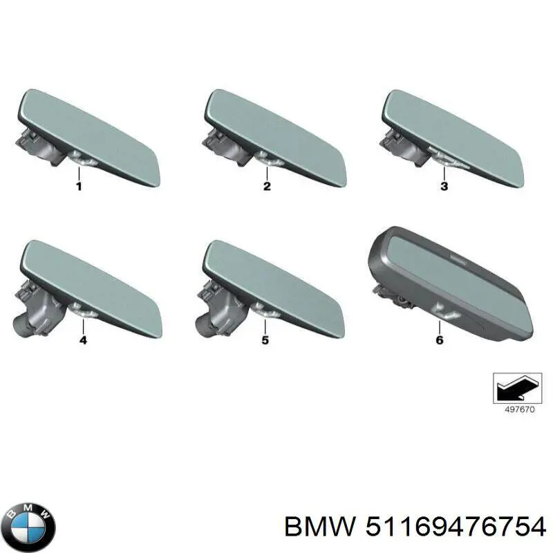 51169476754 BMW Зеркало заднего вида в салоне