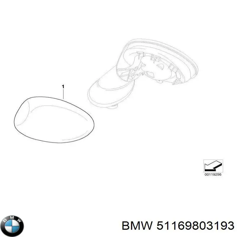 Зеркальный элемент водительского зеркала BMW 51169803193 цена, от 105.16 USD