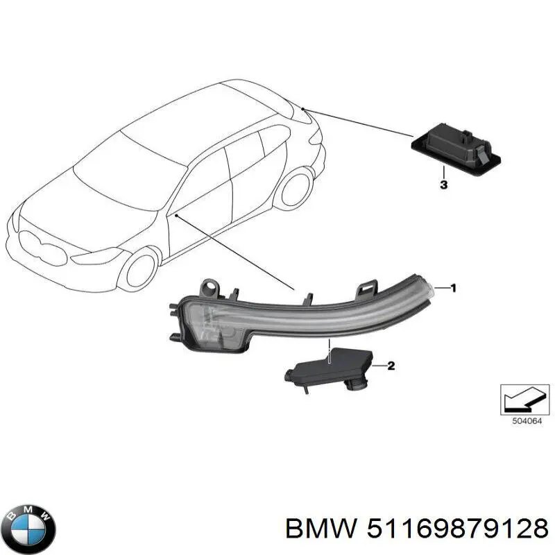 51169879128 BMW Указатель поворота зеркала правый