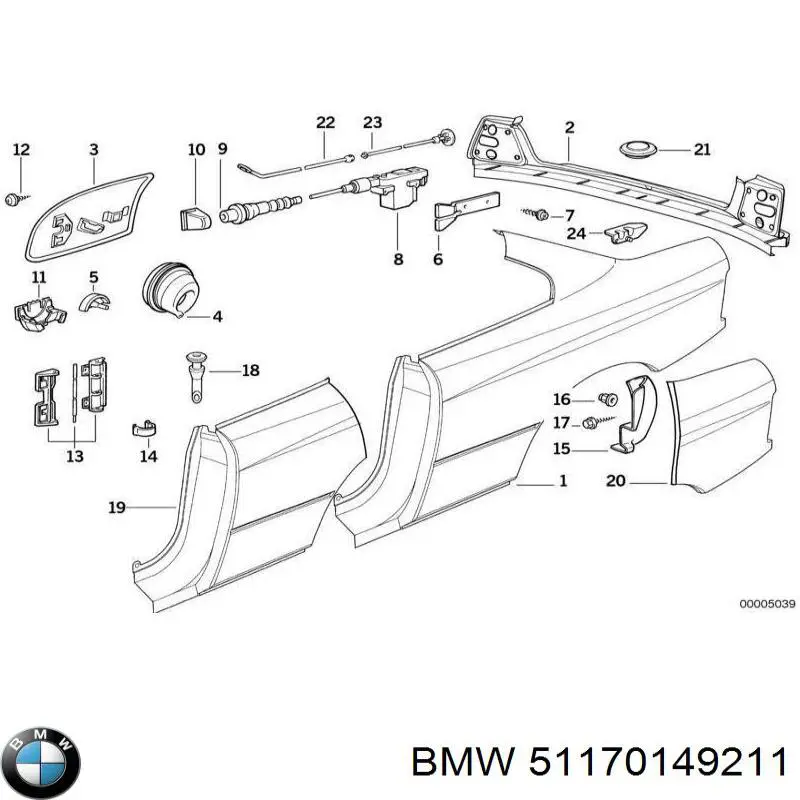 Петля лючка топливного бака 51170149211 BMW