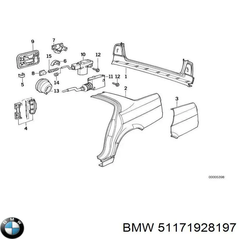 Bisagra, tapa depósito 51171928197 BMW