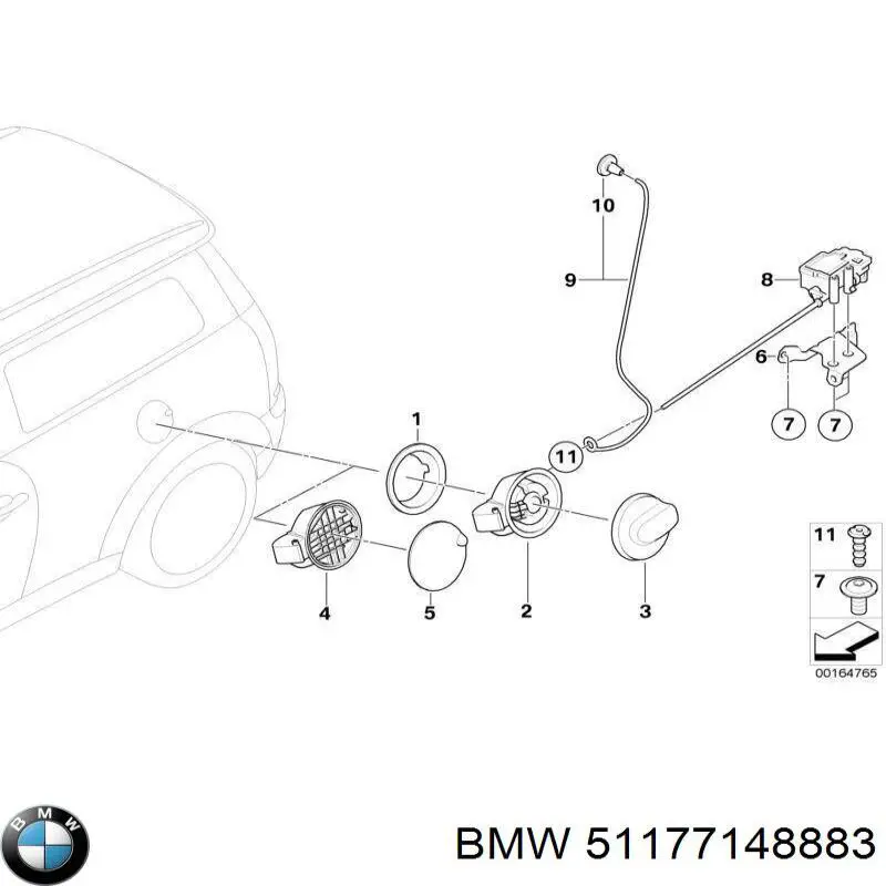 51177148883 BMW Дверка бензобака