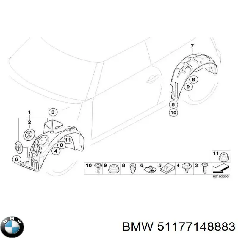 Купить 51177148883 BMW Лючок б/бака
