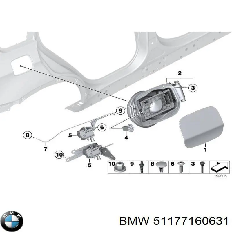 Заливная горловина топливного бака на BMW X5 (E70) купить.