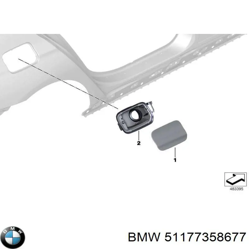 Заливная горловина топливного бака BMW 51177358677 цена, от 109.45 USD