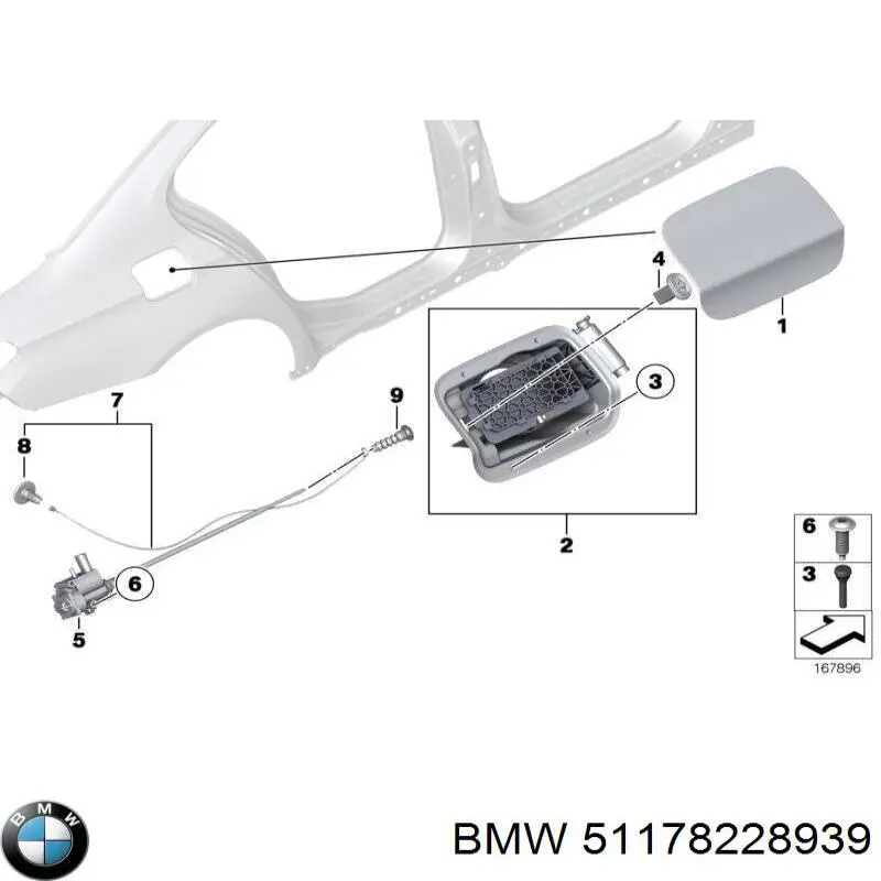 Фиксатор лючка бензобака BMW 8228939 цена, от 17.78 USD