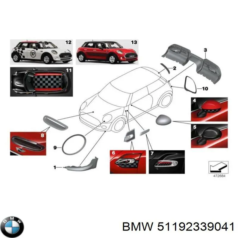 51192339041 BMW Крыло на багажник