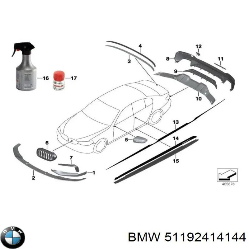 Купить 51192414144 BMW Антикрыло на багажник