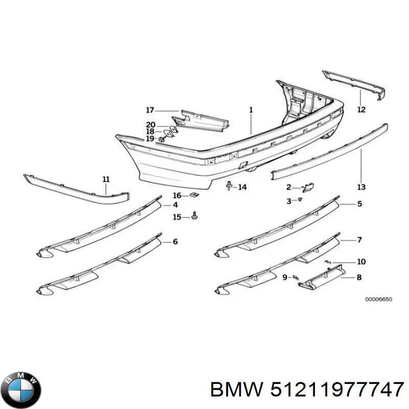 Хомут крепления глушителя задний BMW 51211977747 цена, от 0.88 USD