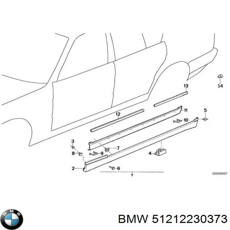 Накладка двери передней левой BMW 51212230373 цена, от 31.67 USD