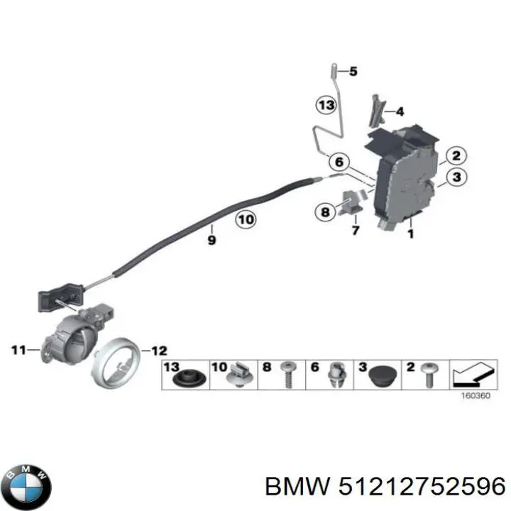 51212752596 BMW Внутренний дверной замок