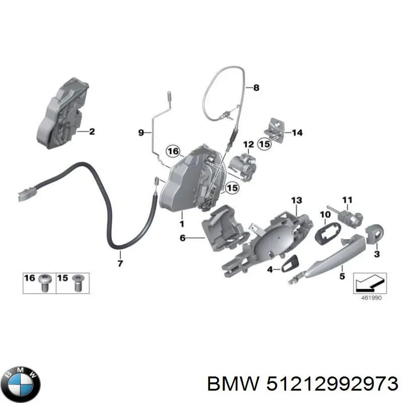 Держатель наружной ручки двери передней левой BMW 51212992973 цена, от 16.95 USD