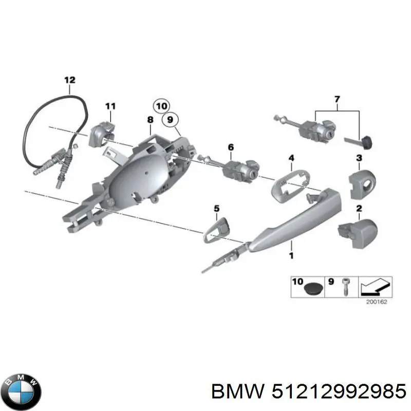 Maçaneta dianteira esquerda externa da porta para BMW X1 (E84)