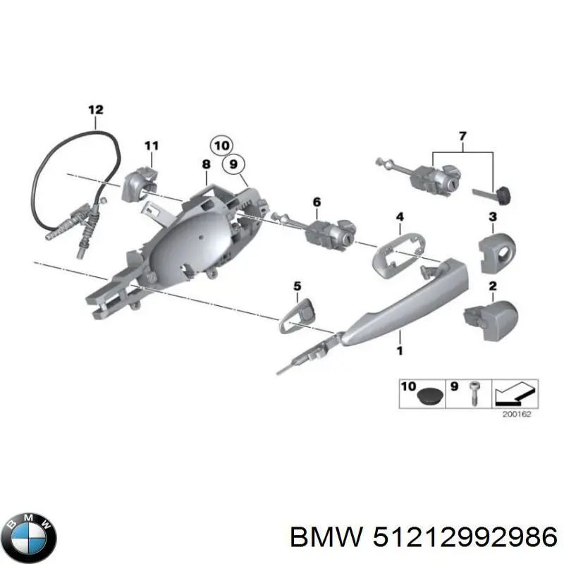 Maçaneta dianteira direita da porta externa para BMW X1 (E84)