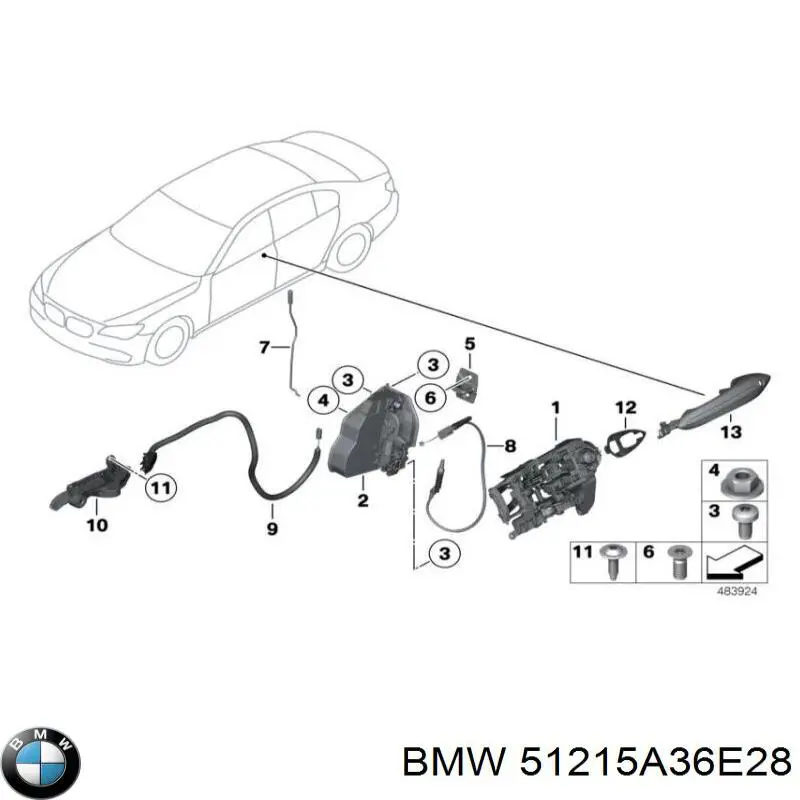 Дверной замок передний правый BMW 51217202156 цена, от 565.48 USD