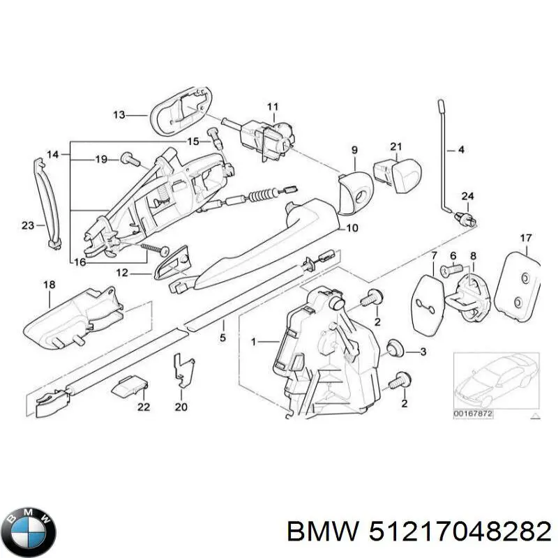 51217048282 BMW suporte de maçaneta externa da porta dianteira direita