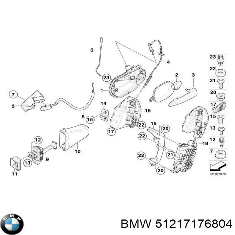 51217176804 BMW ограничитель открывания двери передний