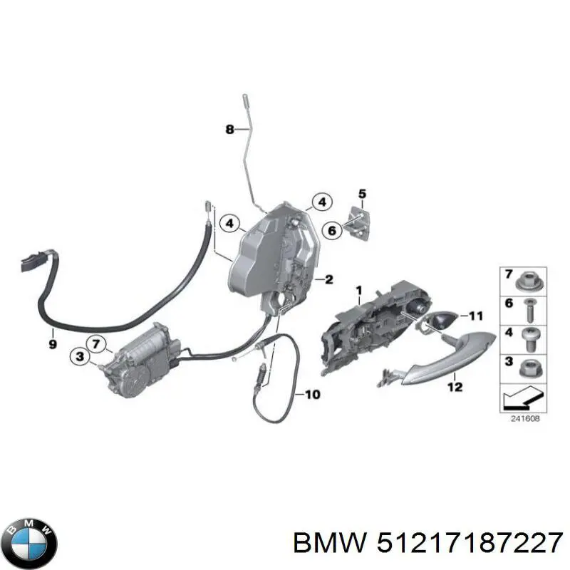 Купить 51217187227 BMW Держатель наружной ручки двери задней левой