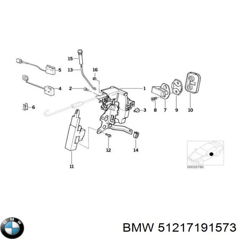Купить 51217191573 BMW Держатель наружной ручки двери передней левой
