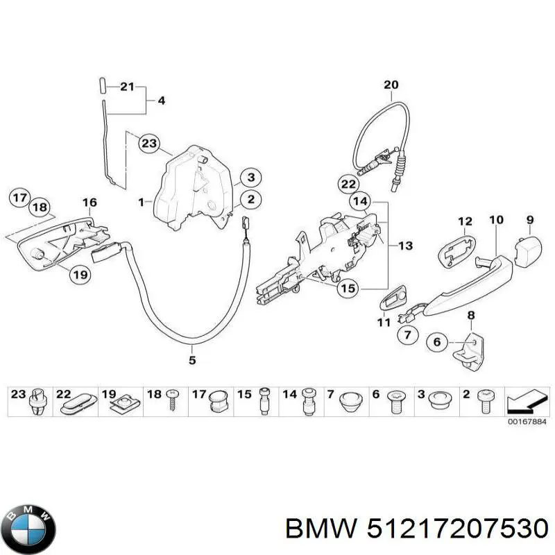  Ручка двери передней наружная правая BMW 1 