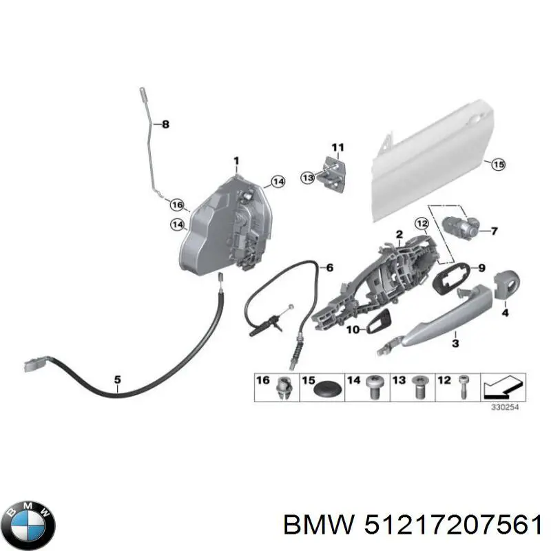 Ручка двери передней наружная левая на BMW X3 (F25) купить.
