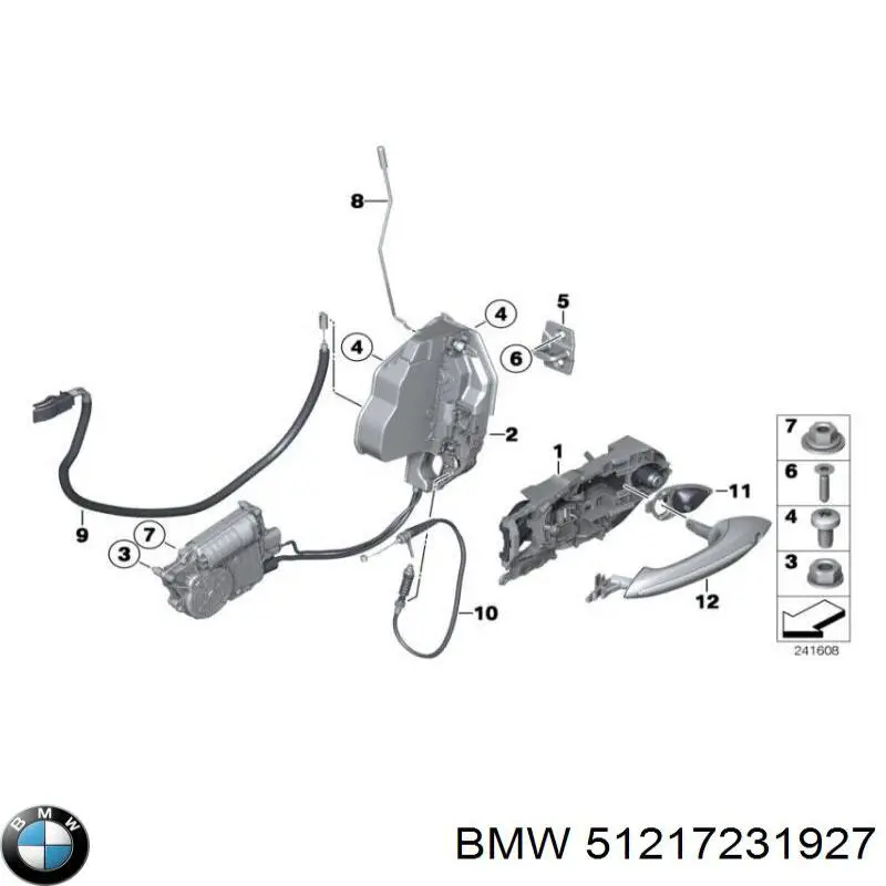 Ручка двери передней наружная левая 51217249975 BMW