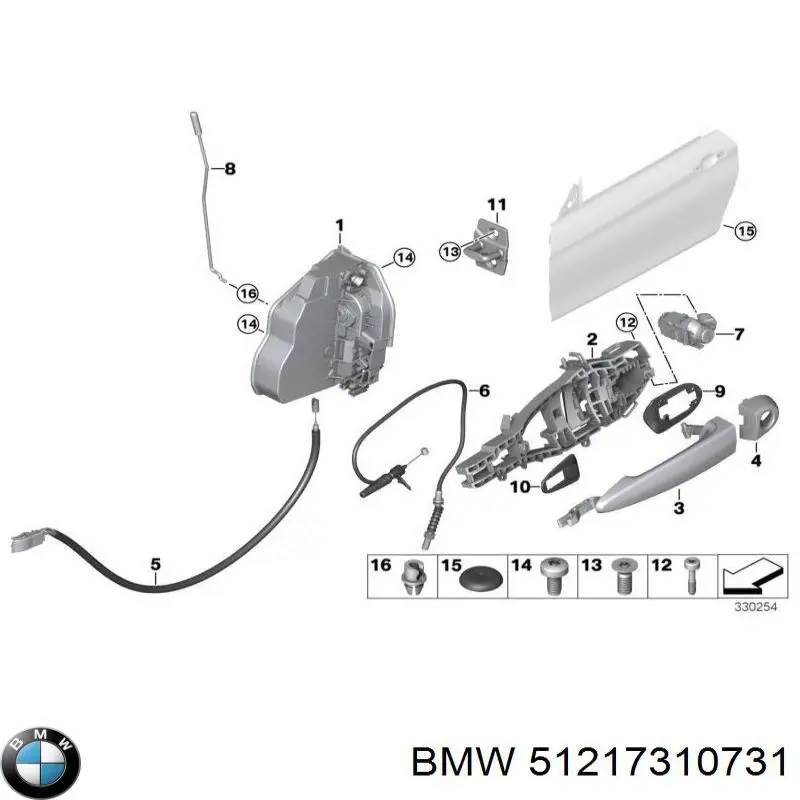 Личинка замка левой двери BMW 51217310731 цена, от 38.01 USD