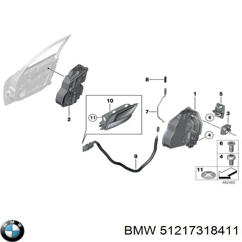 Запор кабины BMW 51217318411 цена, от 50.68 USD