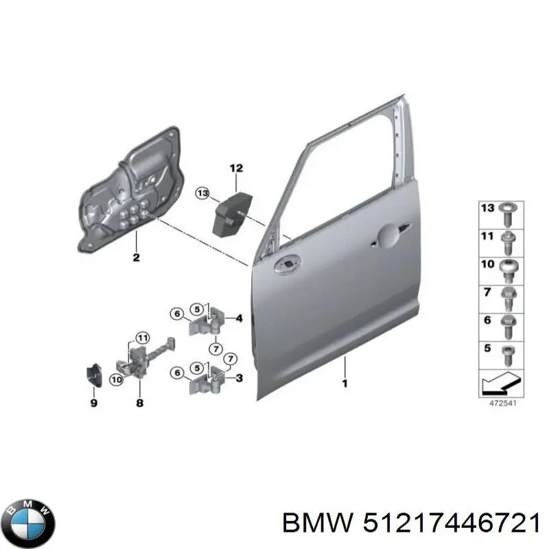 Ограничитель открывания двери передний левый BMW 51217284427 цена, от 11.00 USD