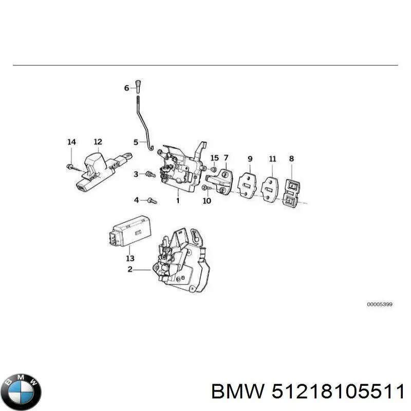 Петля-зацеп (ответная часть) замка двери передней BMW 51218105511
