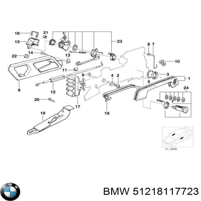 51218117723 BMW трос (тяга открывания замка двери передней левой)