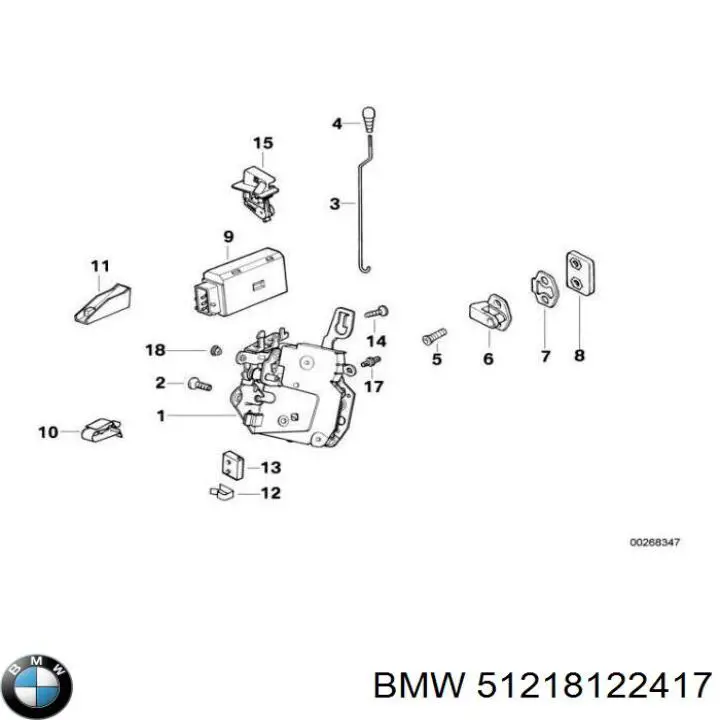 Замок двери передней левой на BMW 3 (E36) купить.